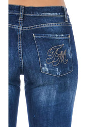 Thumbnail for Worn Wash Skinny Denim Jeans with Multi-Pockets W26 US Women