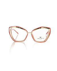 Thumbnail for Gold Metal Butterfly Eyeglasses with Coral Interior One Size Women