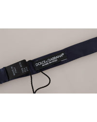 Thumbnail for Dolce & Gabbana Men's Blue 100% Silk Adjustable Neck Papillon Tie - One Size