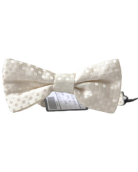 Thumbnail for Dolce & Gabbana Men's Ivory Fantasy Pattern Adjustable Neck Papillon Bow Tie - One Size