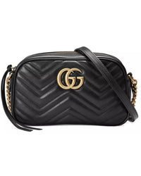 Thumbnail for GG Marmont Quilted Leather Shoulder Bag with Chain Strap and Top Zipper Closure One Size Women