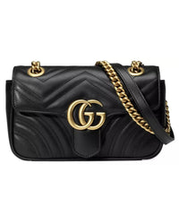 Thumbnail for GG Marmont Small Shoulder Bag with Structured Chain Design and Flap Closure One Size Women