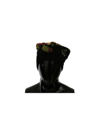 Thumbnail for Floral Knitted Wool Beanie by Dolce & Gabbana One Size Women