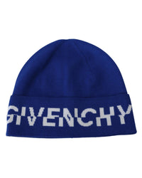 Thumbnail for Brand New GIVENCHY Beanie Hat with Blue and Black Logo One Size Men