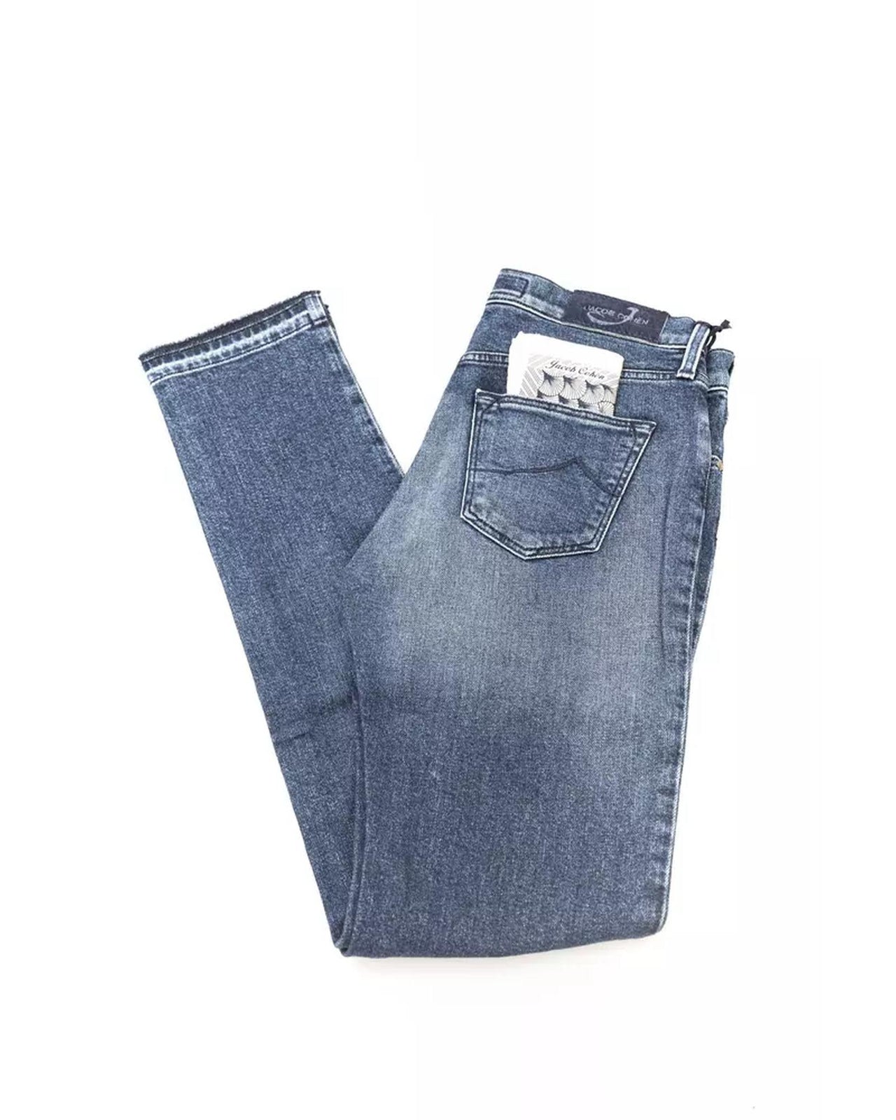 Logo Embroidered Slim Jeans with Fringed Bottom"

or 

"Fringed Slim Jeans with Logo Embroidery W26 US Women