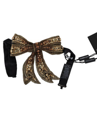 Thumbnail for Gold Embellished Bowtie by Dolce & Gabbana One Size Women