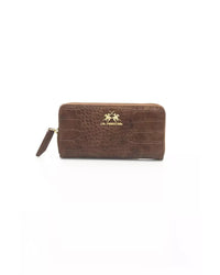 Thumbnail for Logo-Embellished Leather Wallet with Zip Closure and Metal Details One Size Women