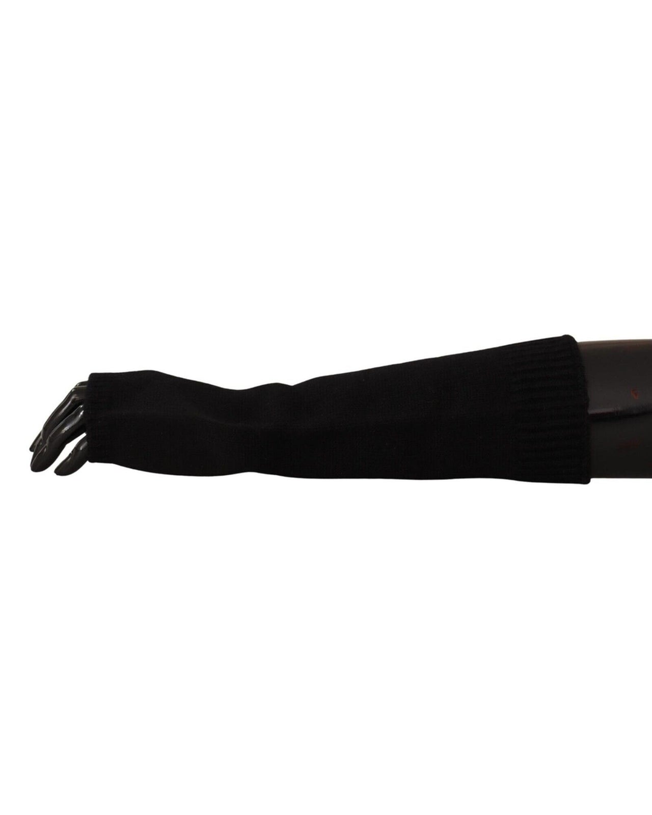 Knitted Fingerless Elbow Length Gloves with Logo Details 7 Women
