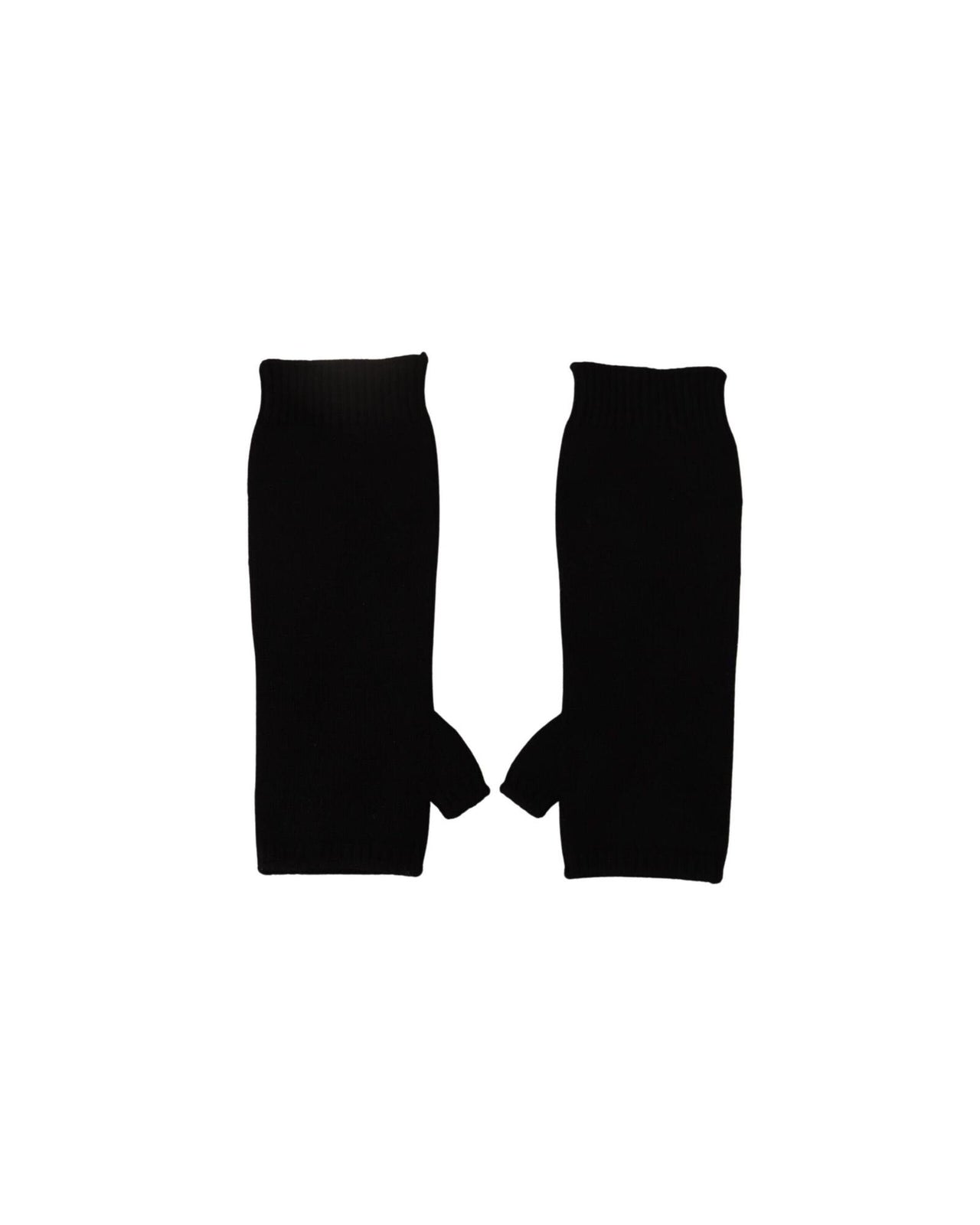 Knitted Fingerless Elbow Length Gloves with Logo Details 7 Women