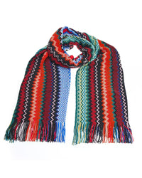 Thumbnail for Geometric Pattern Fringed Scarf One Size Women