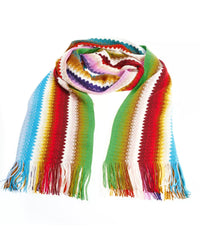 Thumbnail for Geometric Pattern Fringed Scarf One Size Women