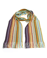 Thumbnail for Geometric Fringed Scarf with Vibrant Colors One Size Women