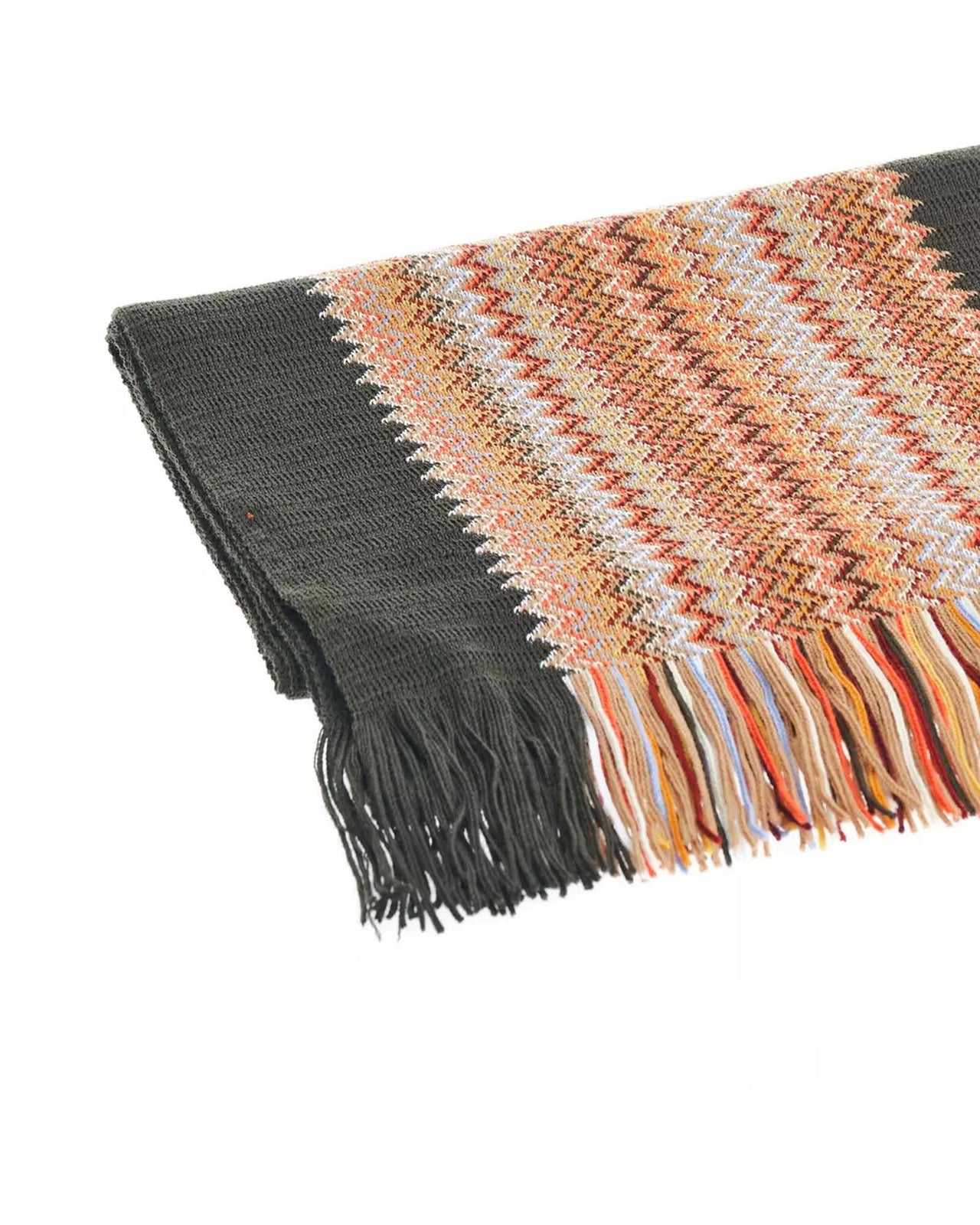 Geometric Pattern Fringed Scarf with Vibrant Colors One Size Men