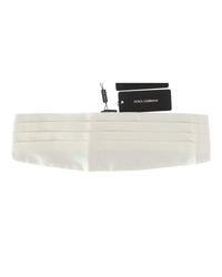 Thumbnail for Exclusive Silk Cummerbund with Logo Details - White 44 IT Men