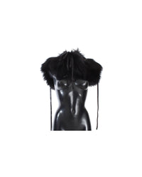 Thumbnail for Dolce & Gabbana Black Fox Fur Shoulder Wrap S Women