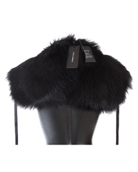 Thumbnail for Dolce & Gabbana Black Fox Fur Shoulder Wrap S Women