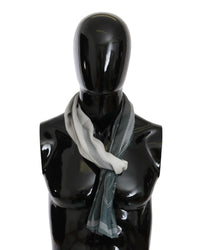 Thumbnail for GF FERRE Blue Gray Patterned Scarf One Size Women