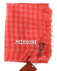 Thumbnail for Missoni Cashmere Scarf with Checkered Pattern and Logo Embroidery One Size Men