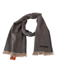 Thumbnail for Missoni Cashmere Scarf with Zigzag Pattern and Logo Embroidery One Size Men