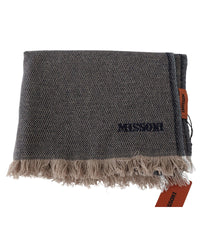 Thumbnail for Missoni Cashmere Scarf with Zigzag Pattern and Logo Embroidery One Size Men