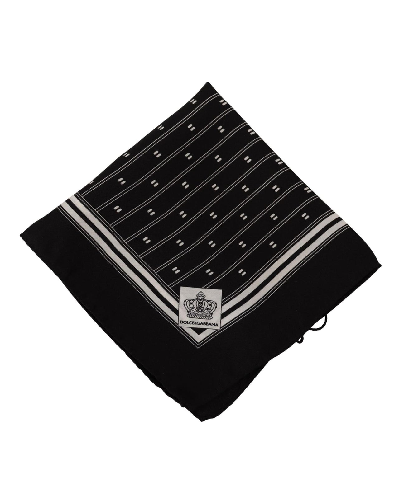 Dolce & Gabbana 100% Silk Pocket Square Handkerchief with Pattern One Size Men