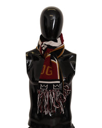 Thumbnail for Dolce & Gabbana Multicolor Wool Scarf with DG King Lettering and Crown One Size Men