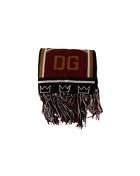 Thumbnail for Dolce & Gabbana Multicolor Wool Scarf with DG King Lettering and Crown One Size Men