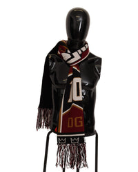Thumbnail for Dolce & Gabbana Multicolor Wool Scarf with DG King Lettering and Crown One Size Men