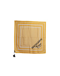 Thumbnail for Striped Square Silk Scarf with Portocervo Print One Size Women