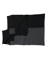 Thumbnail for Dolce & Gabbana Men's Black Gray Stripe Wool Neck Wrap Shawl Scarf - One Size