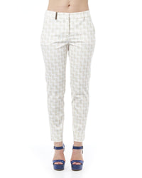 Thumbnail for Geometric Pattern Stretch Trousers with Front and Back Pockets 48 IT Women