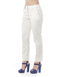 Thumbnail for Geometric Pattern Stretch Trousers with Front and Back Pockets 46 IT Women