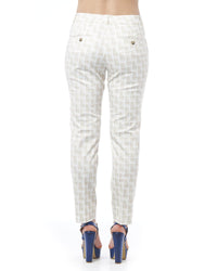 Thumbnail for Geometric Pattern Stretch Trousers with Front and Back Pockets 46 IT Women