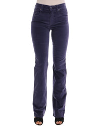 Thumbnail for Brand New Ermanno Scervino Purple Corduroy Bootcut Flare Pants W26 US Women