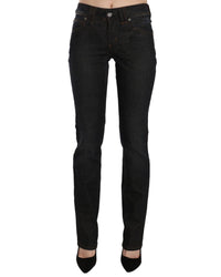 Thumbnail for Mid Waist Slim Fit Corduroy Jeans with Logo Details W26 US Women