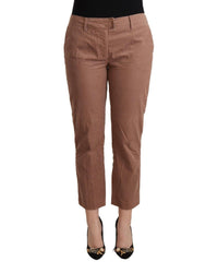 Thumbnail for 100% Authentic COSTUME NATIONAL Mid Waist Cotton Tapered Cropped Pants with Logo Details 40 IT Women