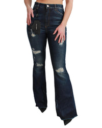 Thumbnail for High Waist Flare Denim Jeans with Queen Patch Embroidery 38 IT Women