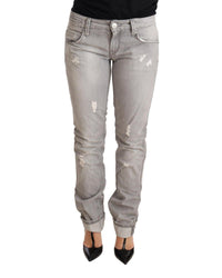 Thumbnail for Tattered Skinny Cut Jeans with Logo Details W26 US Women