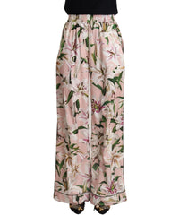 Thumbnail for Brand New Dolce & Gabbana Wide Leg Pants with Lilies Print 40 IT Women