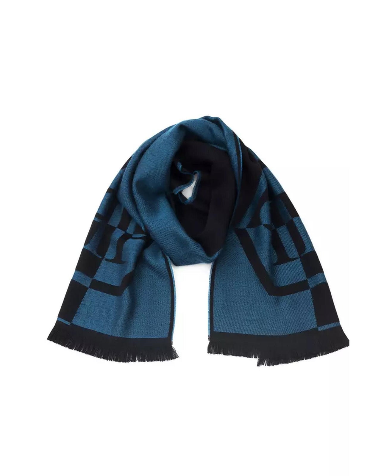 Scarf with Logo - Fringed Hems - 38 cm x 180 cm One Size Men