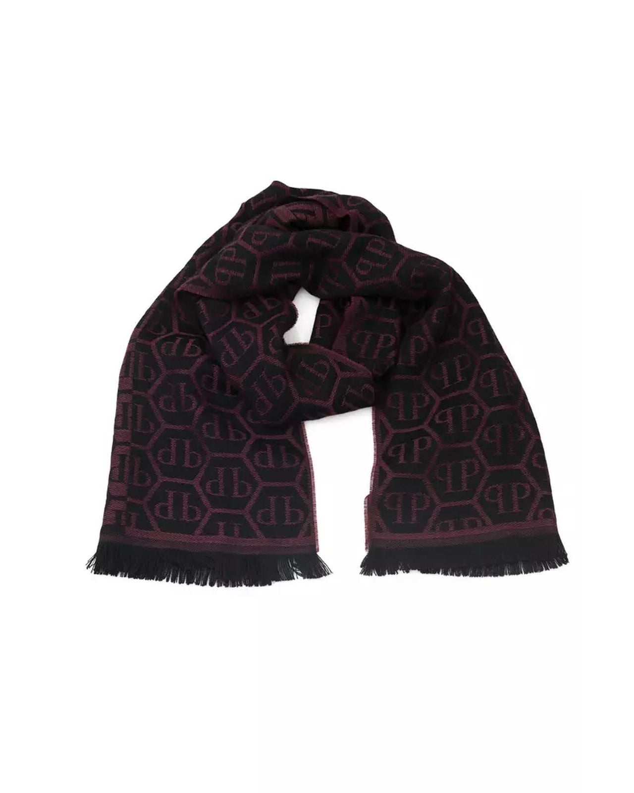 Monogram Fringed Hem Scarf One Size Men