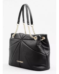 Thumbnail for Plein Sport Faux Leather Tote with Gold Hardware and Tiger Bezel One Size Women