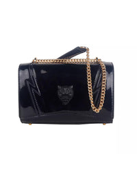 Thumbnail for Logo Chain Shoulder Bag with Magnetic Opening and Patent Leather Effect One Size Women