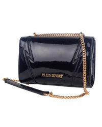 Thumbnail for Logo Chain Shoulder Bag with Magnetic Opening and Patent Leather Effect One Size Women