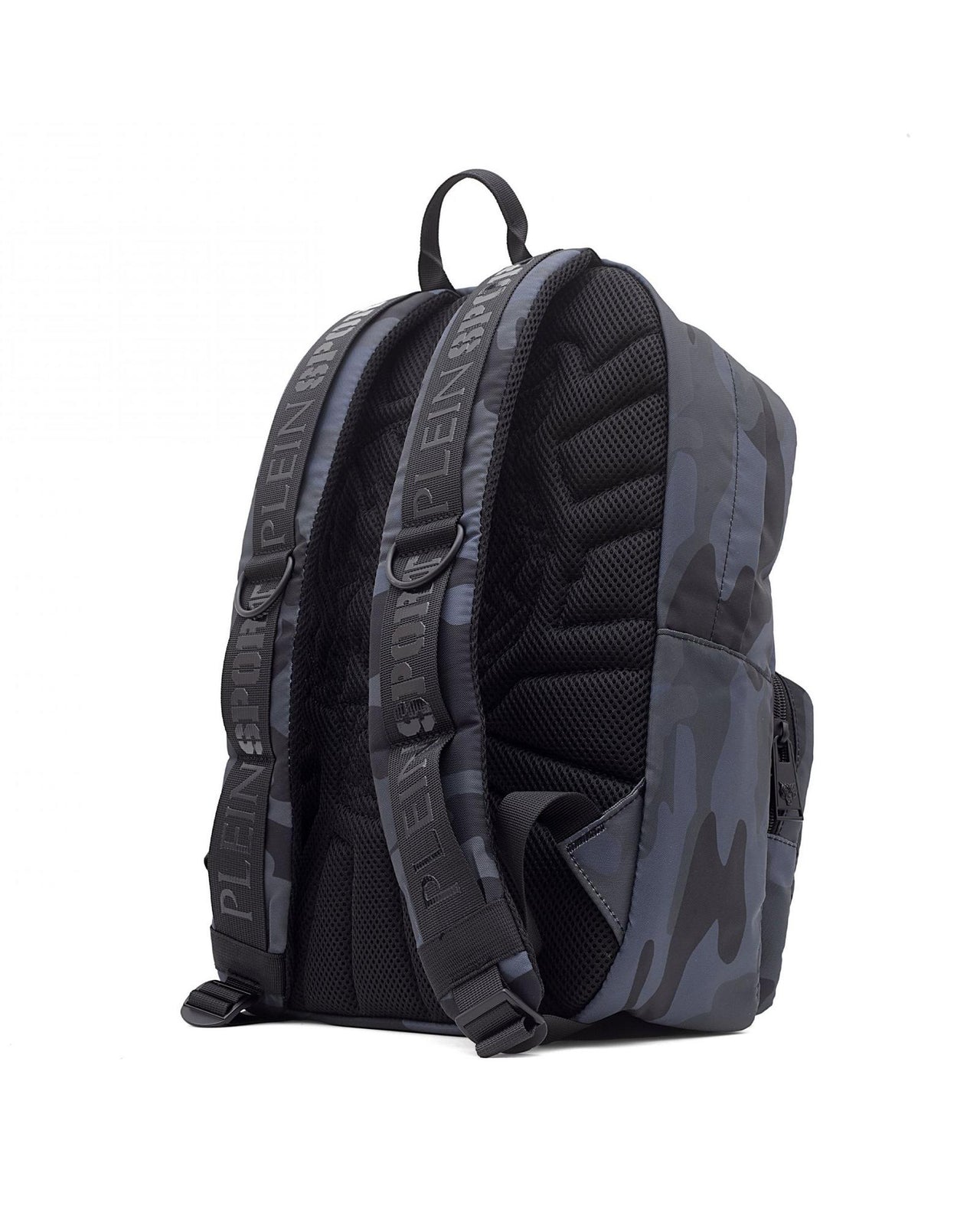 Grey Plein Sport Backpack with Tiger Face Print One Size Men