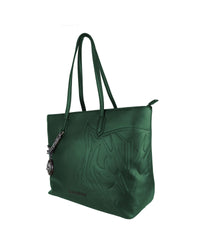 Thumbnail for Dark Green Eco-Leather Shopping Bag with Removable Shoulder Strap One Size Women
