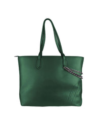Thumbnail for Dark Green Eco-Leather Shopping Bag with Removable Shoulder Strap One Size Women