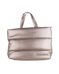 Thumbnail for Padded Eco-Leather Shopping Bag with Zip Closure and Internal Pockets One Size Women