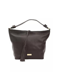 Thumbnail for Leather Shoulder Bag with Adjustable Strap and Logo Detail One Size Women
