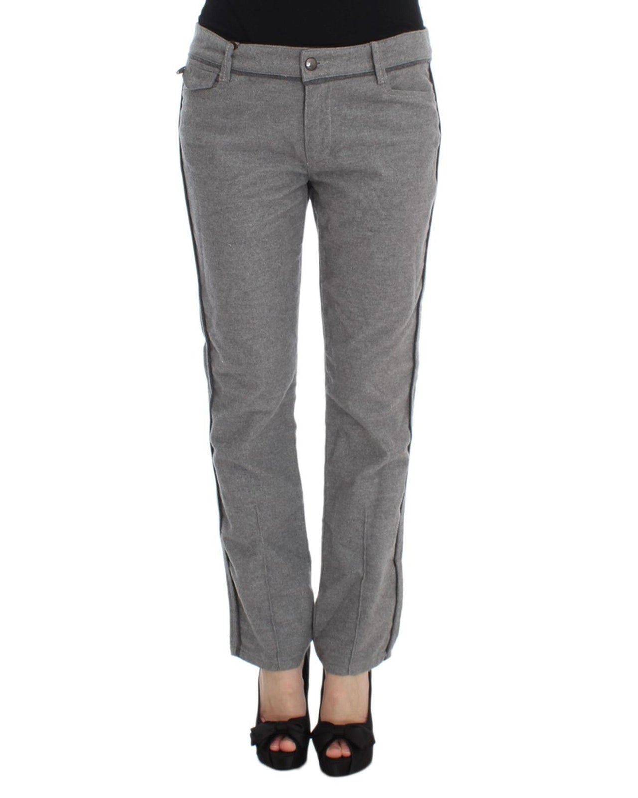 New Authentic Ermanno Scervino Gray Casual Pants 44 IT Women